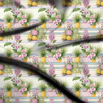 ivory cream floral fabric detail — digital print closeup