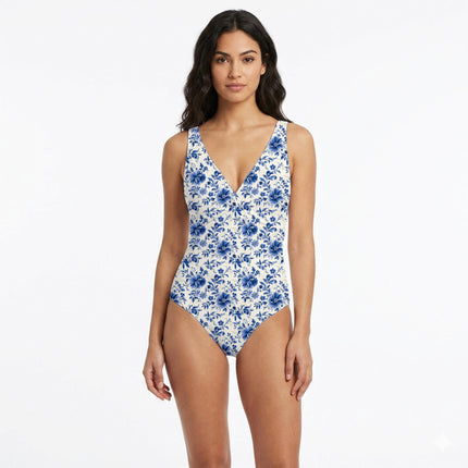 Cobalt Blue Floral Digital Print Fabric for Dress | Psychedelic Festival Wear - Image 7