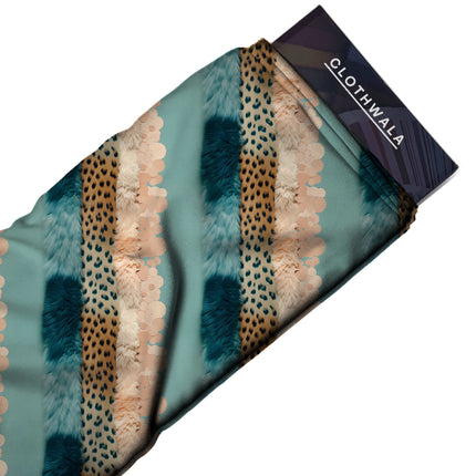 aqua teal stripes all-over print pattern — large scale repeat layout