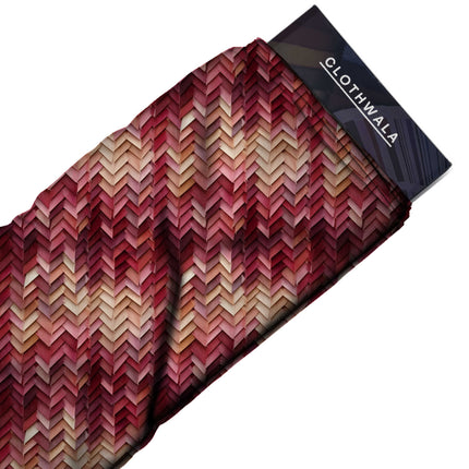deep crimson geometric all-over print pattern — medium scale repeat layout