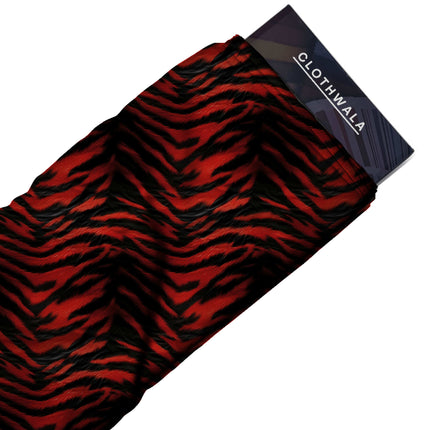 crimson red animal all-over print pattern — large scale repeat layout