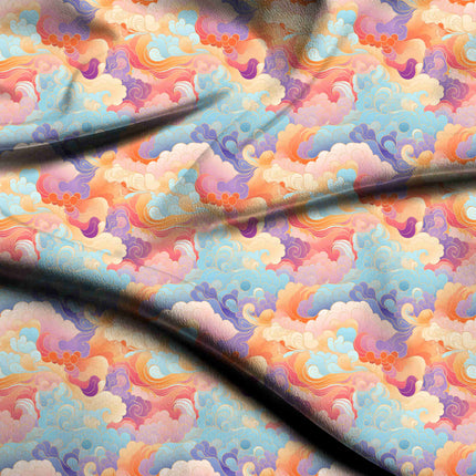 sky blue abstract all-over print pattern — large scale repeat layout