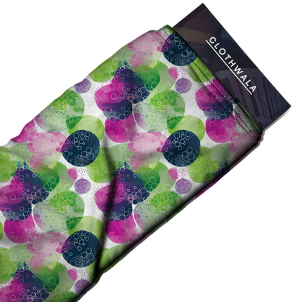 fuchsia pink abstract fabric detail — matte finish digital print closeup
