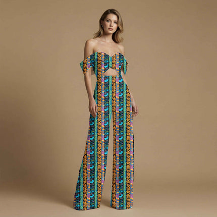 electric turquoise stripes all-over print pattern — medium scale repeat layout