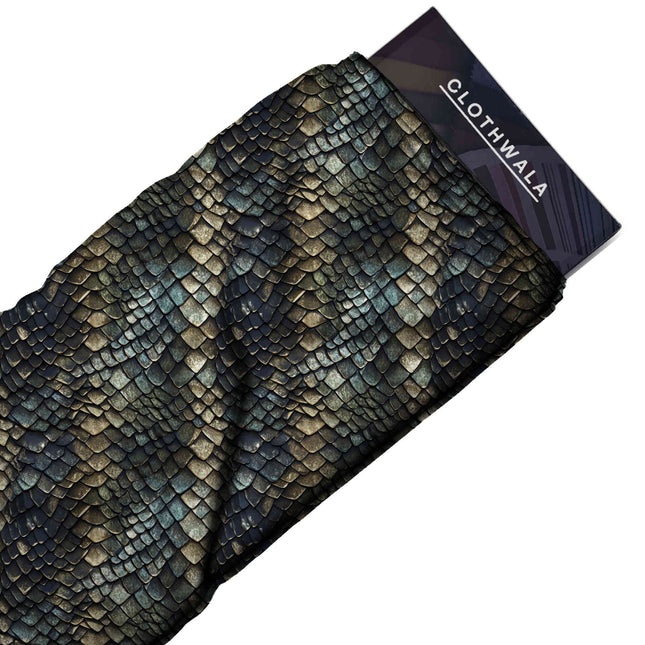 charcoal black animal print fabric draped — wide-leg trousers styling