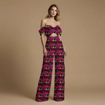 shocking pink animal print fabric draped — festival wear styling