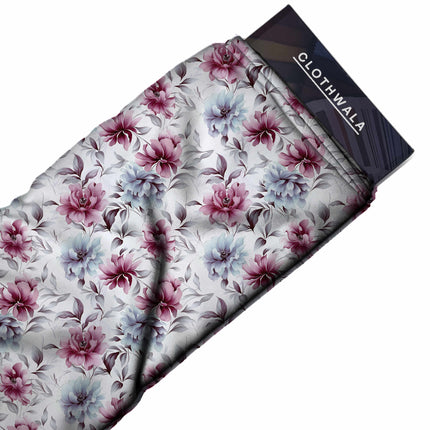 muted magenta floral all-over print pattern — medium scale repeat layout