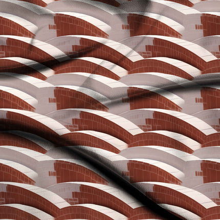 burnt sienna geometric digital print fabric texture — large scale closeup