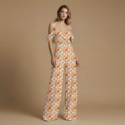 marigold orange ethnic fabric detail — matte finish digital print closeup