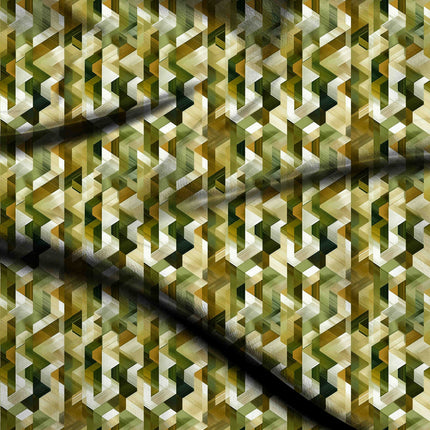 forest green geometric all-over print pattern — medium scale repeat layout