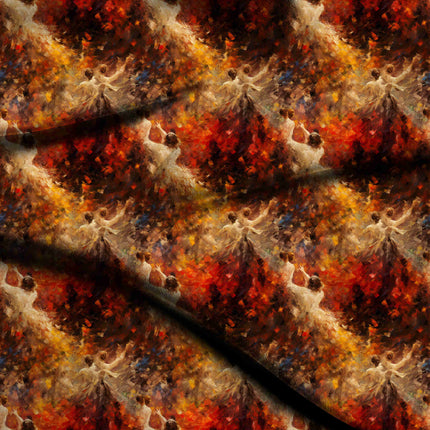 burnt sienna floral digital print fabric texture — large scale closeup