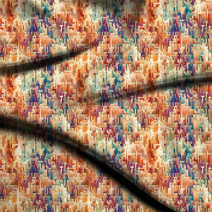 burnt sienna abstract fabric detail — textured finish digital print closeup