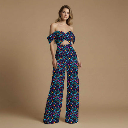 electric blue animal all-over print pattern — medium scale repeat layout