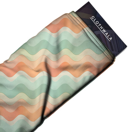 seafoam green geometric all-over print pattern — medium scale repeat layout