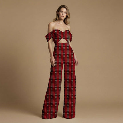 ruby red animal print fabric draped — skirt styling