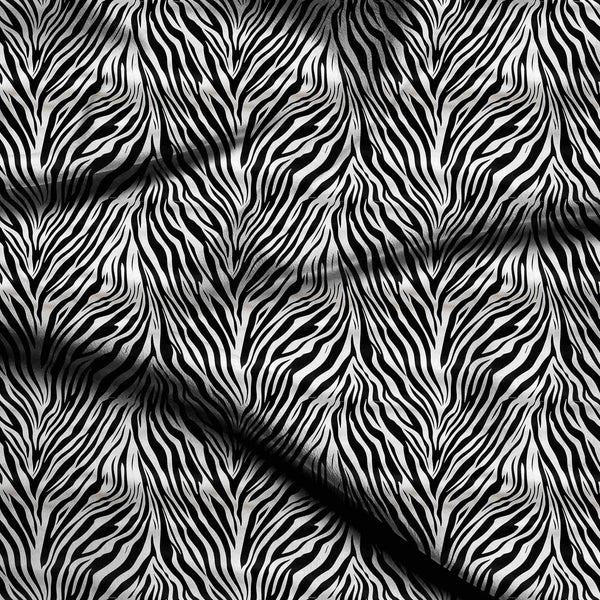 Black White Bold Monochrome Zebra Stripes Print Fabric