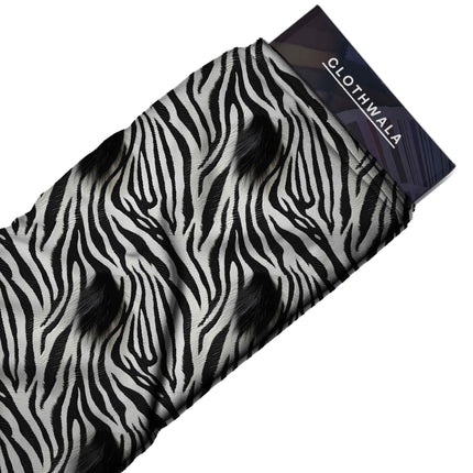 jet black animal print fabric draped — wide-leg trousers styling