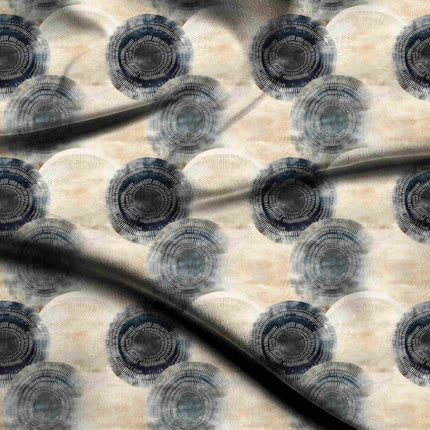 ivory cream abstract digital print fabric texture — large scale closeup