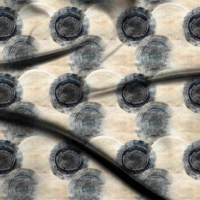 ivory cream abstract digital print fabric texture — large scale closeup
