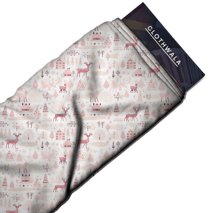 Ivory Cream Floral Digital Print Fabric for Palazzo Suit | 3D Collection All - Image 3