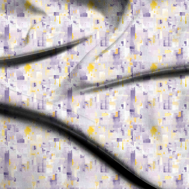lavender mist geometric print fabric draped — palazzo suit styling