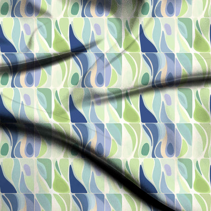 cobalt blue abstract digital print fabric texture — medium scale closeup
