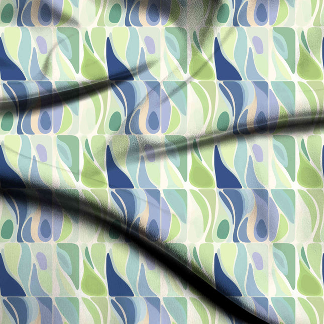 cobalt blue abstract digital print fabric texture — medium scale closeup