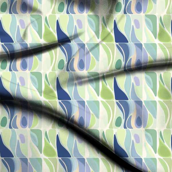Mint Green Abstract fluid color-blocked shapes in Jumpsuit Fabric