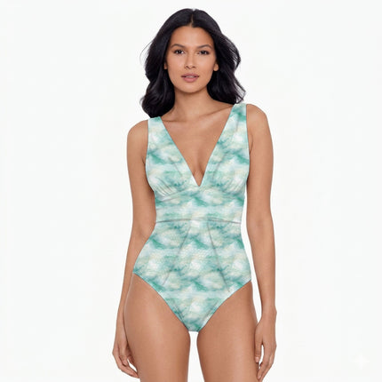 Aqua Abstract Digital Print Fabric for Kaftan | pastel garden party - Image 2