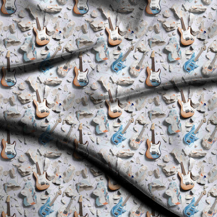 ivory cream other digital print fabric texture — large scale closeup