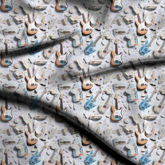 ivory cream other digital print fabric texture — large scale closeup