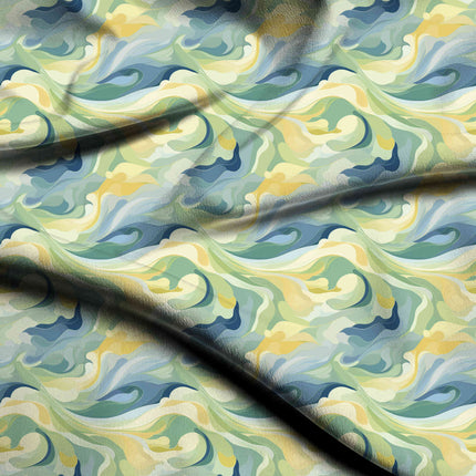 indigo blue abstract digital print fabric texture — medium scale closeup