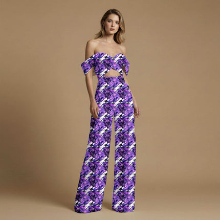 deep violet animal all-over print pattern — large scale repeat layout