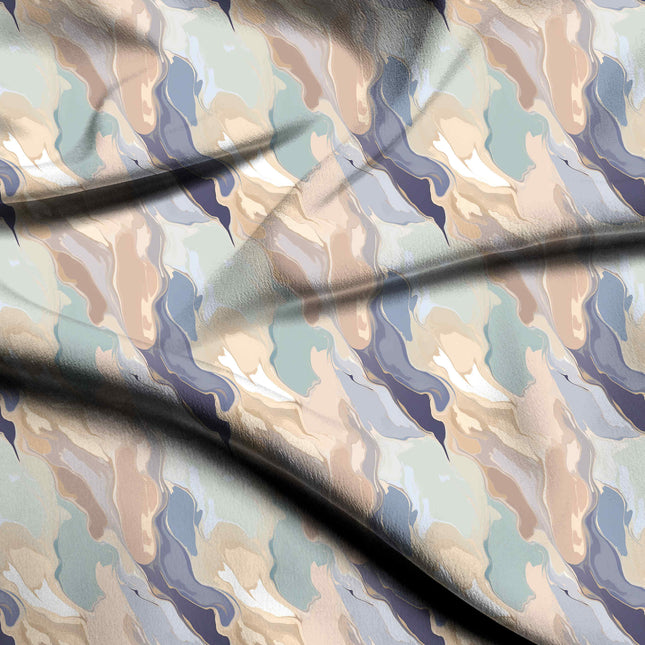 slate blue abstract print fabric draped — kurta set styling