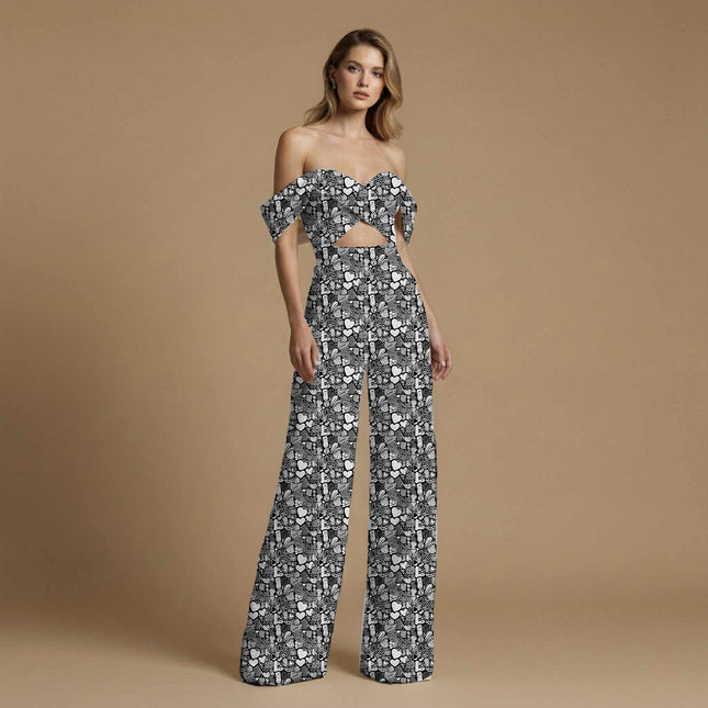 jet black abstract print fabric draped — kurta styling