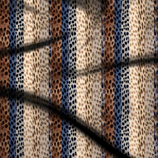 dusty blue animal print fabric draped — kaftan styling