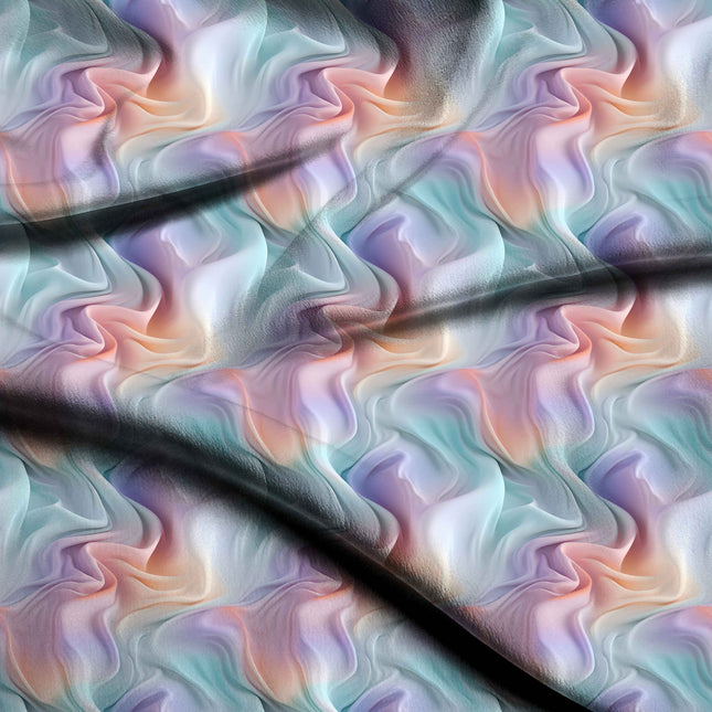 serene blue abstract digital print fabric texture — large scale closeup
