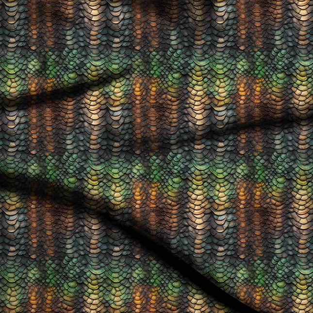 forest green animal digital print fabric texture — fine scale closeup