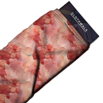 dusty rose floral fabric detail — matte finish digital print closeup