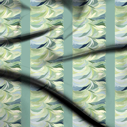 sage green abstract print fabric draped — kaftan styling