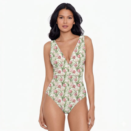 Dusty Rose Floral Digital Print Fabric for Bandgala | pastel garden party - Image 8