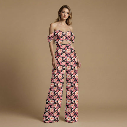peony pink floral all-over print pattern — large scale repeat layout