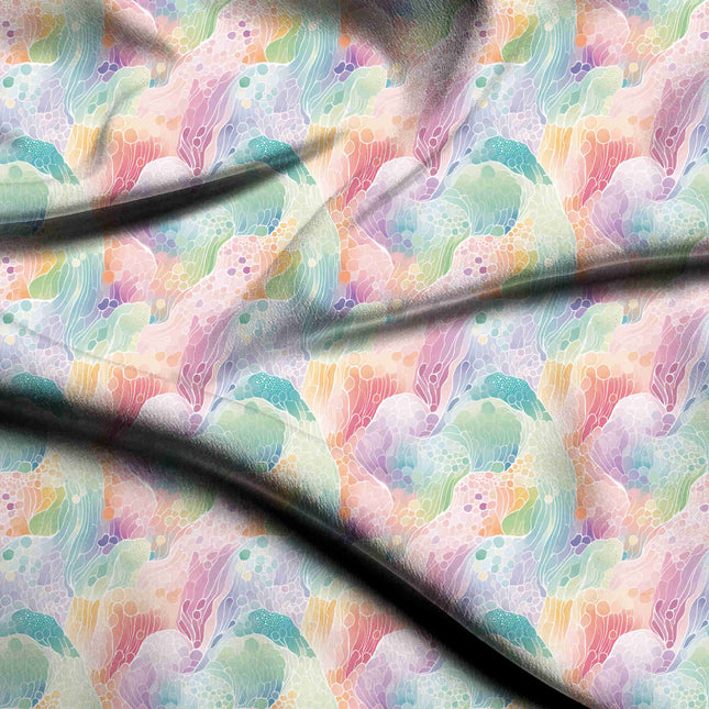 pastel pink abstract digital print fabric texture — medium scale closeup