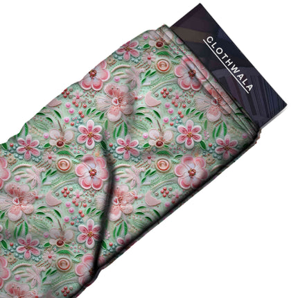 dusty rose floral all-over print pattern — medium scale repeat layout
