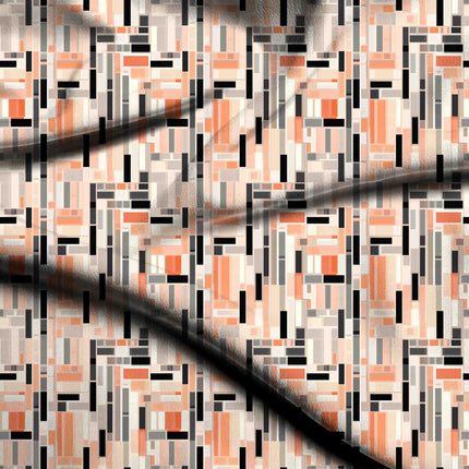 ivory cream geometric fabric detail — textured finish digital print closeup