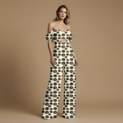 jet black polka all-over print pattern — medium scale repeat layout
