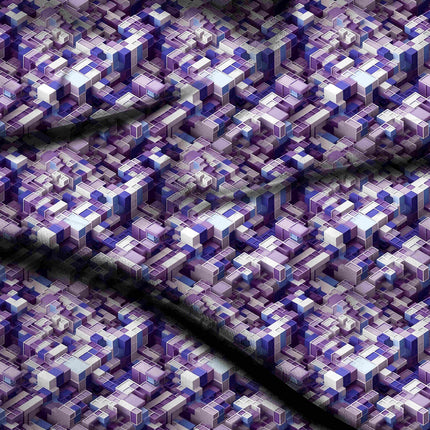 amethyst purple geometric print fabric draped — co-ord set styling