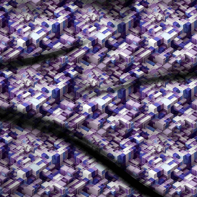 amethyst purple geometric print fabric draped — co-ord set styling
