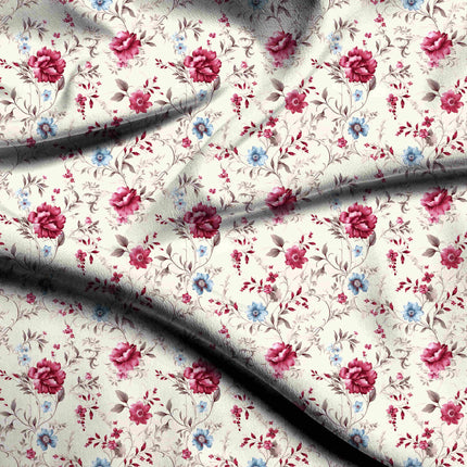 ivory cream floral all-over print pattern — large scale repeat layout