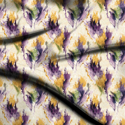 ivory cream abstract digital print fabric texture — large scale closeup